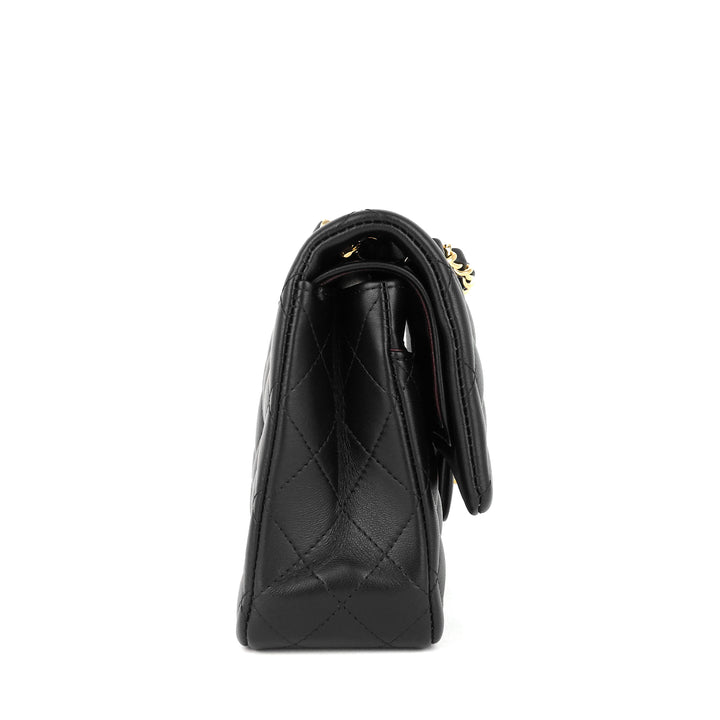 classic double flap lambskin leather bag