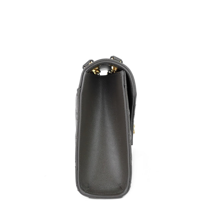 envelope grain de poudre matelassé medium calfskin leather bag