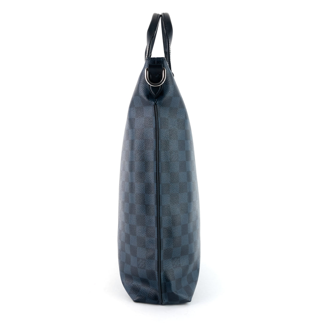 cabas jour damier cobalt canvas bag