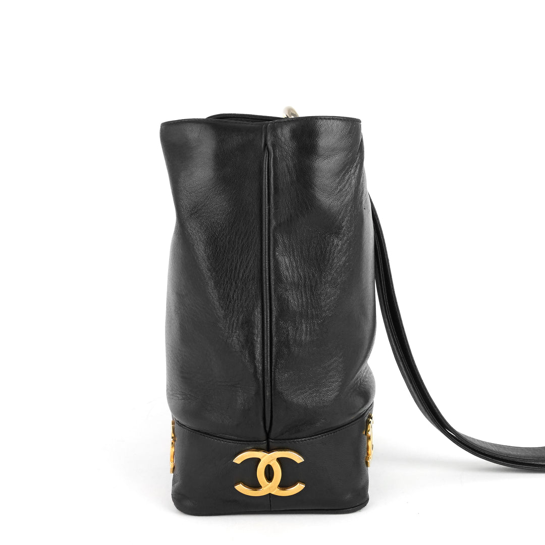 lambskin cc bucket bag
