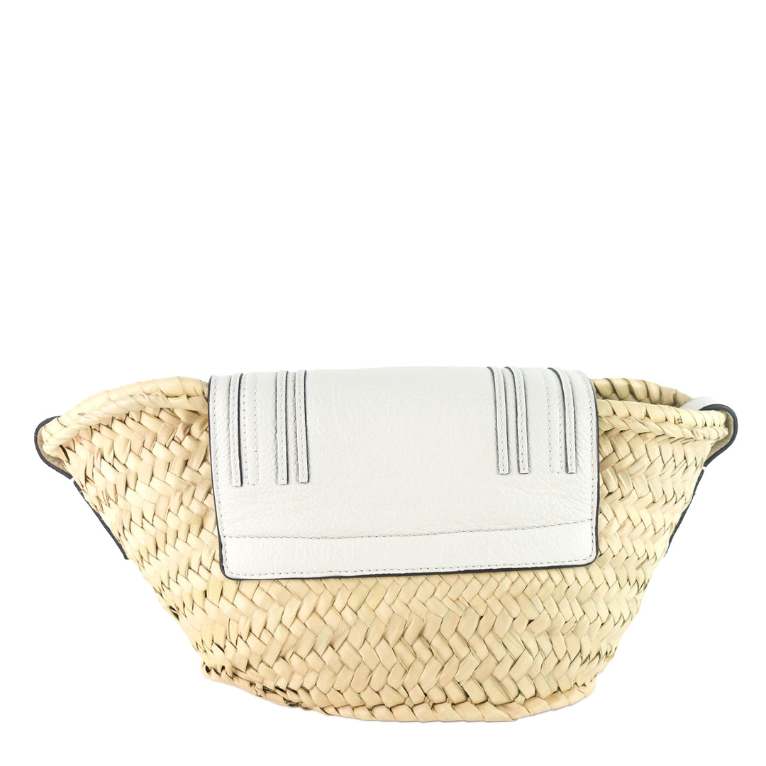 marcie mini raffia and leather crossbody bag