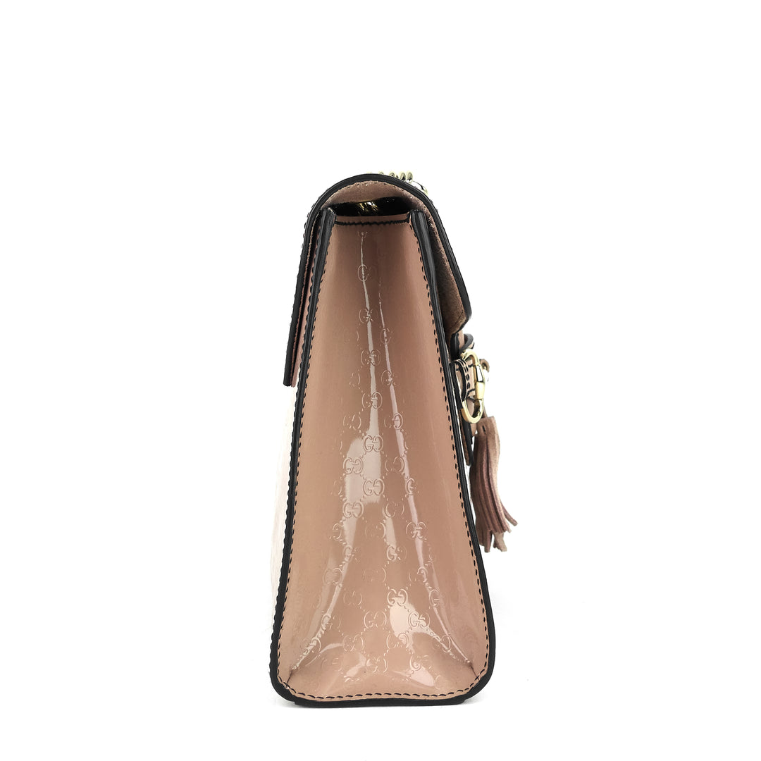 emily micro guccissima patent leather bag