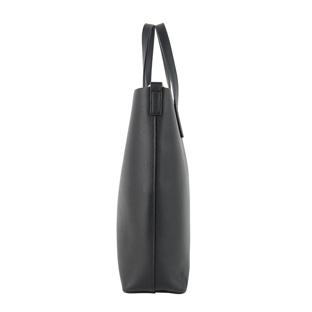 north south calfskin leather shopper tote bag