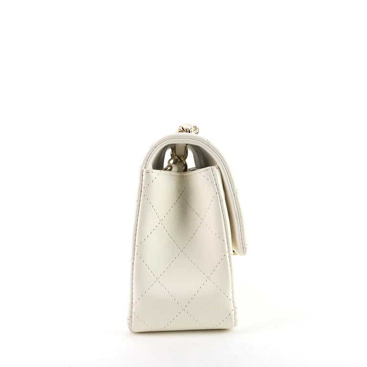 classic single flap mini lambskin leather bag
