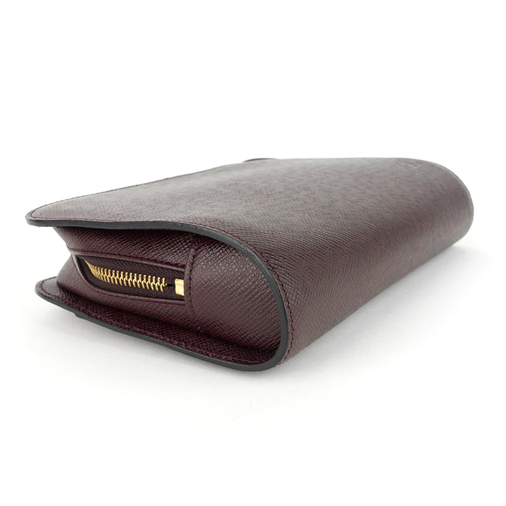 pochette baikal acajou taiga leather bag