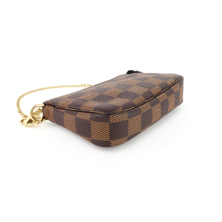 pochette accessoires mini damier ebene canvas bag