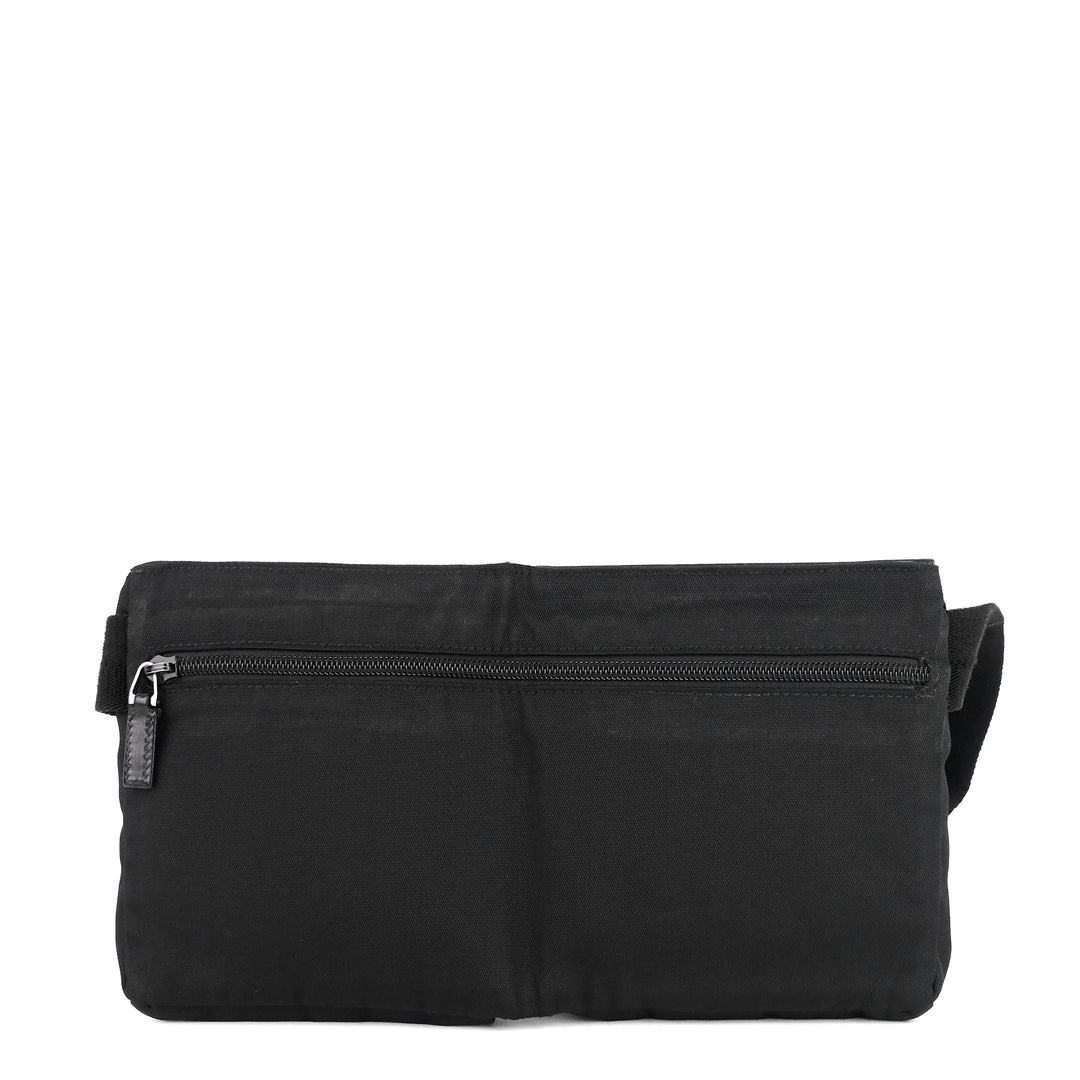 nylon and leather belt bag