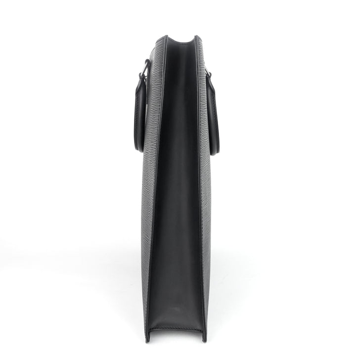 sac plat gm black epi leather bag