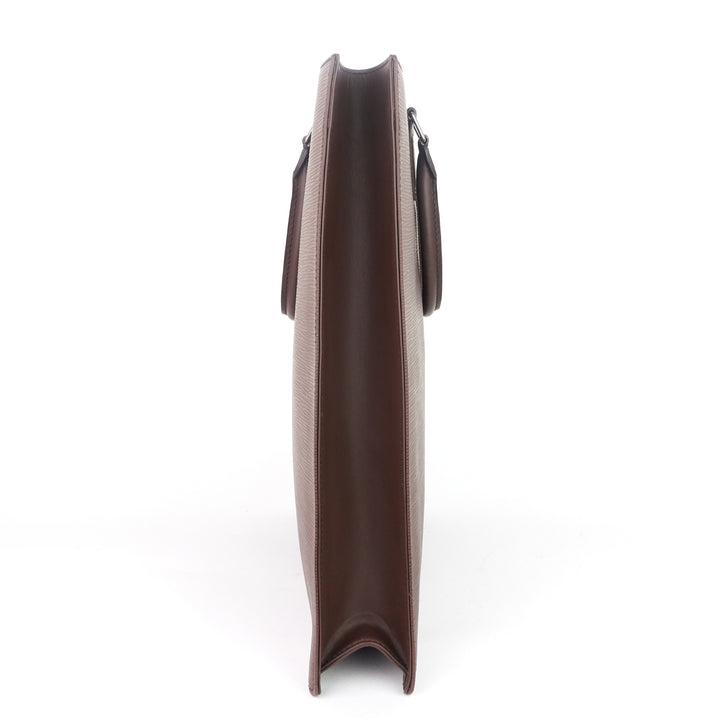 sac plat gm brown epi leather bag
