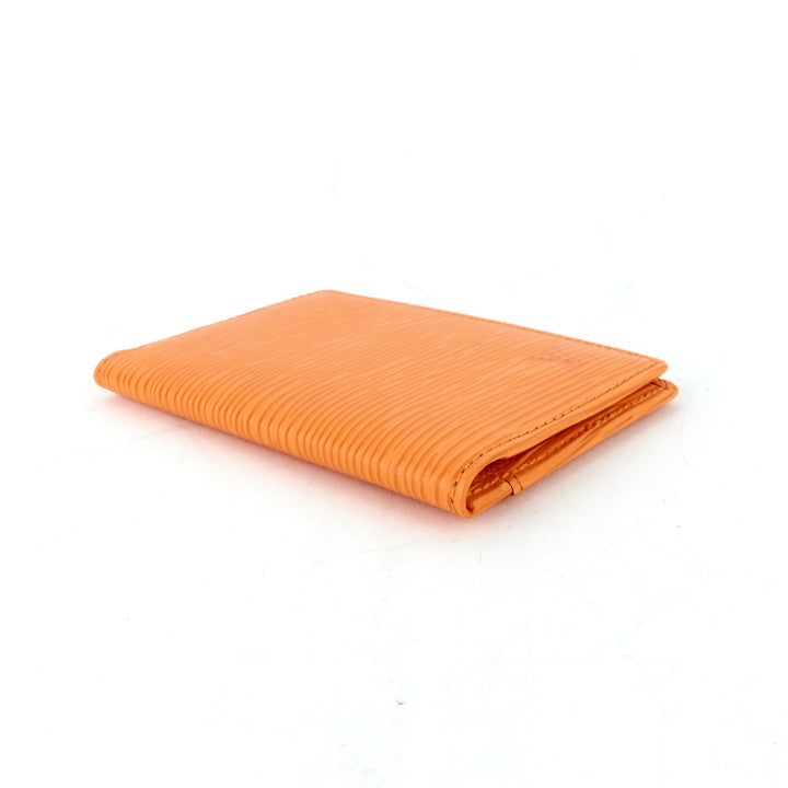 orange epi leather card holder