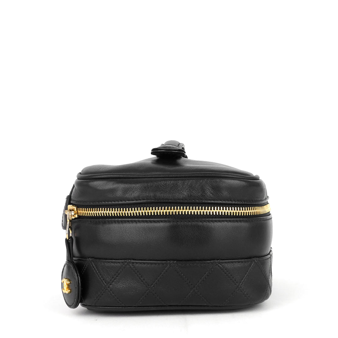 vintage lambskin leather vanity bag
