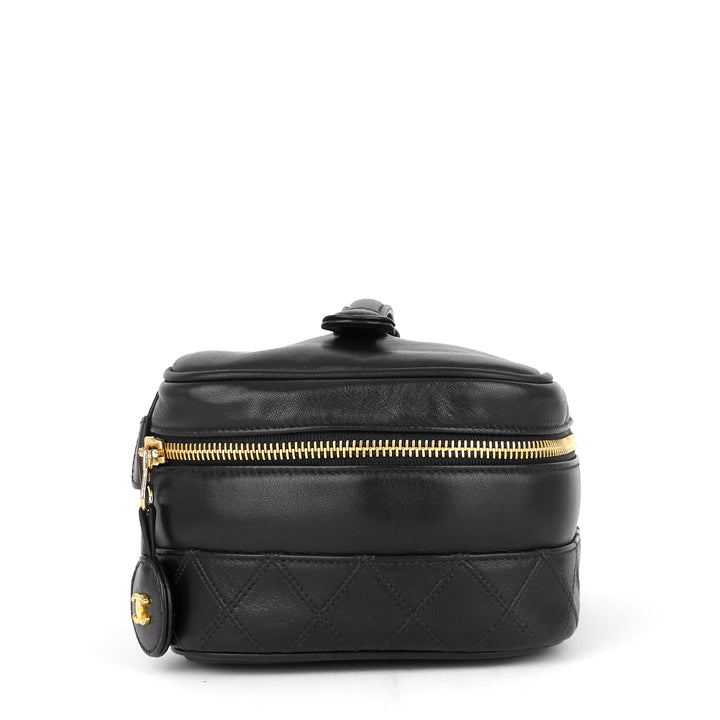 vintage lambskin leather vanity bag