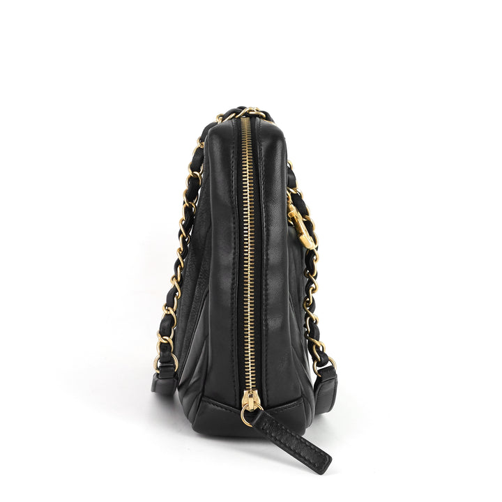 chevron quilted lambskin camera bag