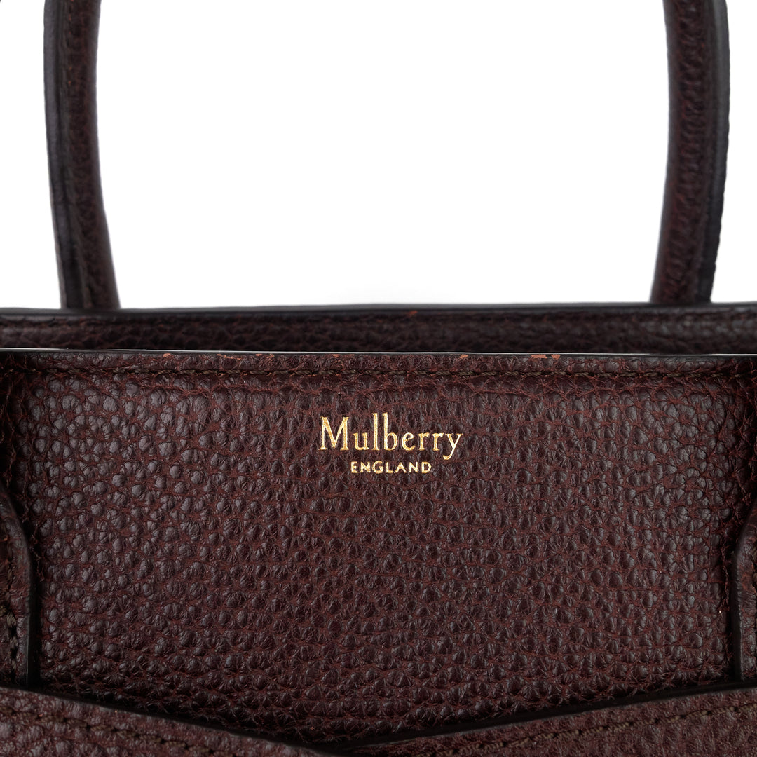 mulberry small bayswater zipped natural grain leather bag