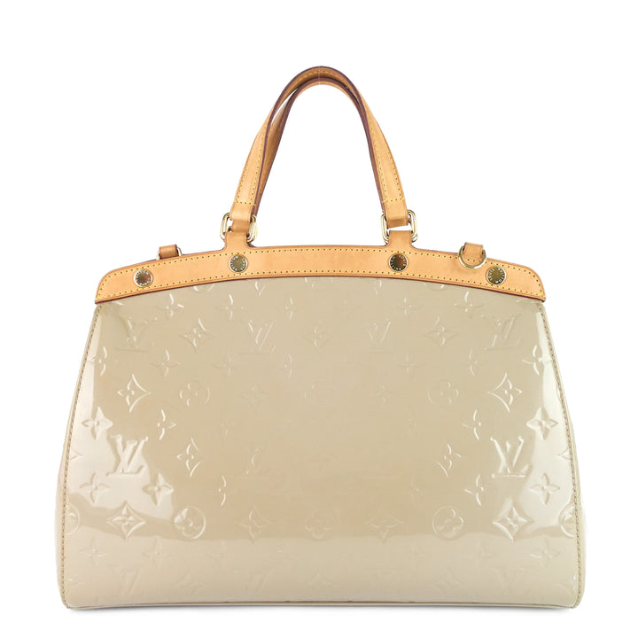 brea mm beige poudre monogram vernis leather bag