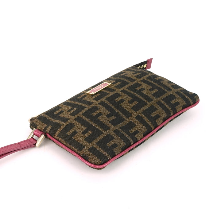 zucca print canvas wristlet bag