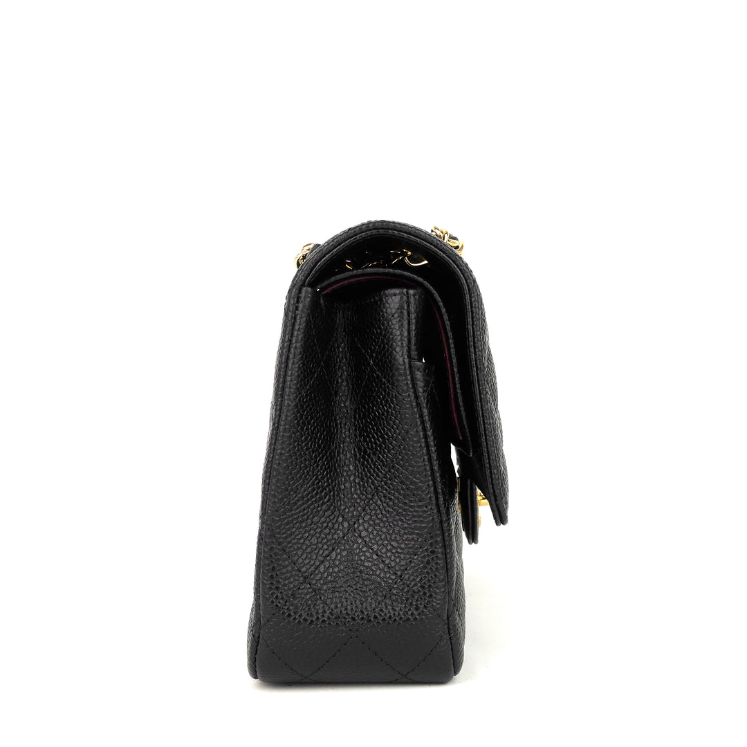 classic double flap medium caviar leather bag
