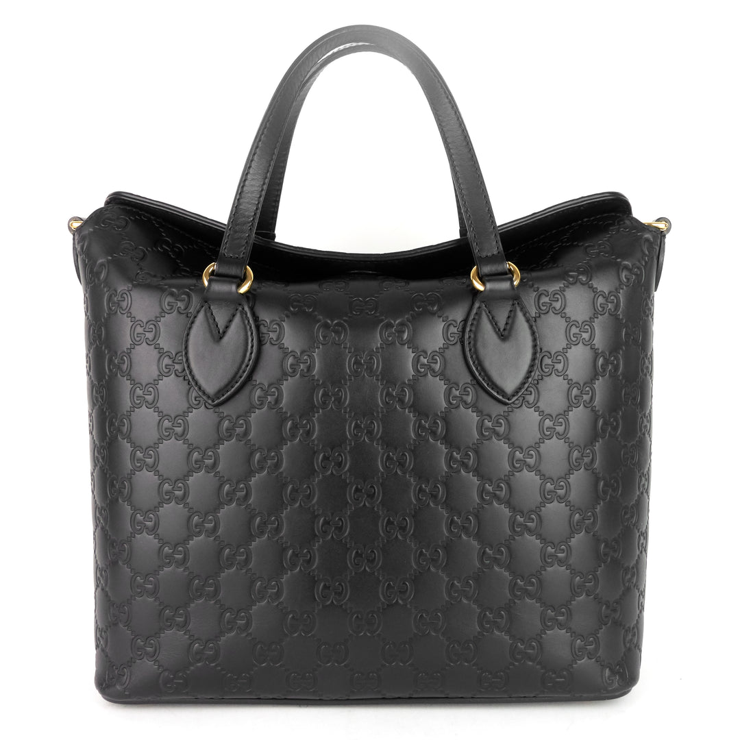 signature top handle guccissima bag