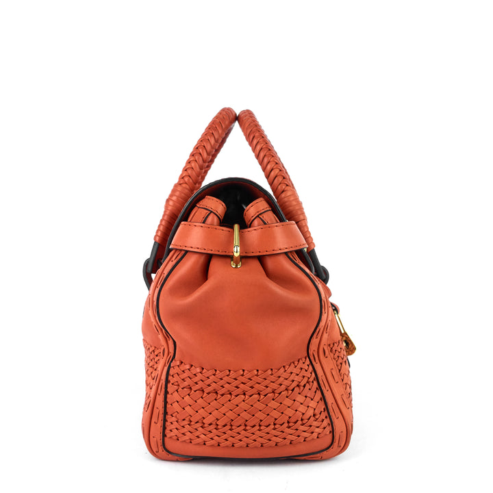 leather 'handmade' medium top handle bag