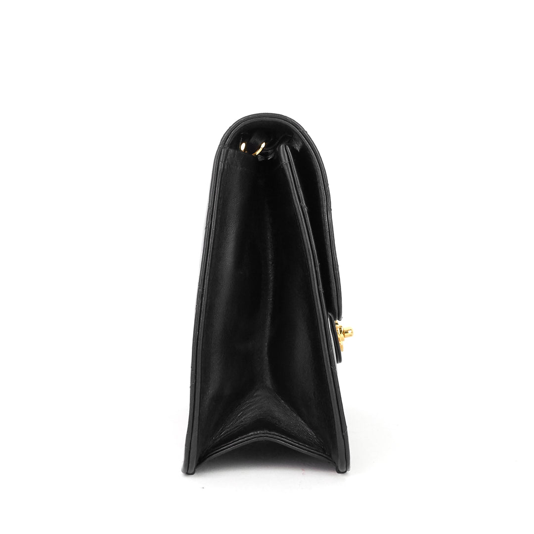 single flap lambskin leather shoulder bag