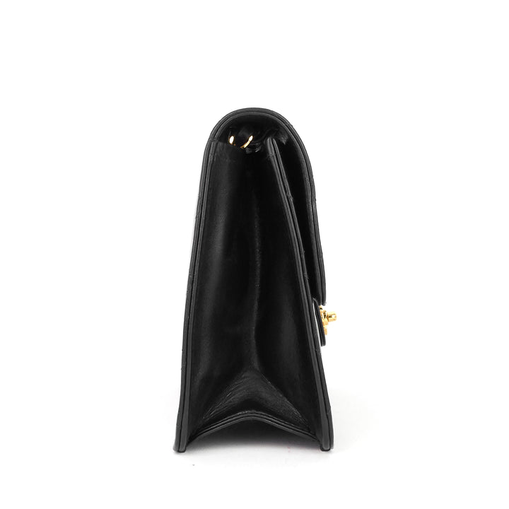 single flap lambskin leather shoulder bag