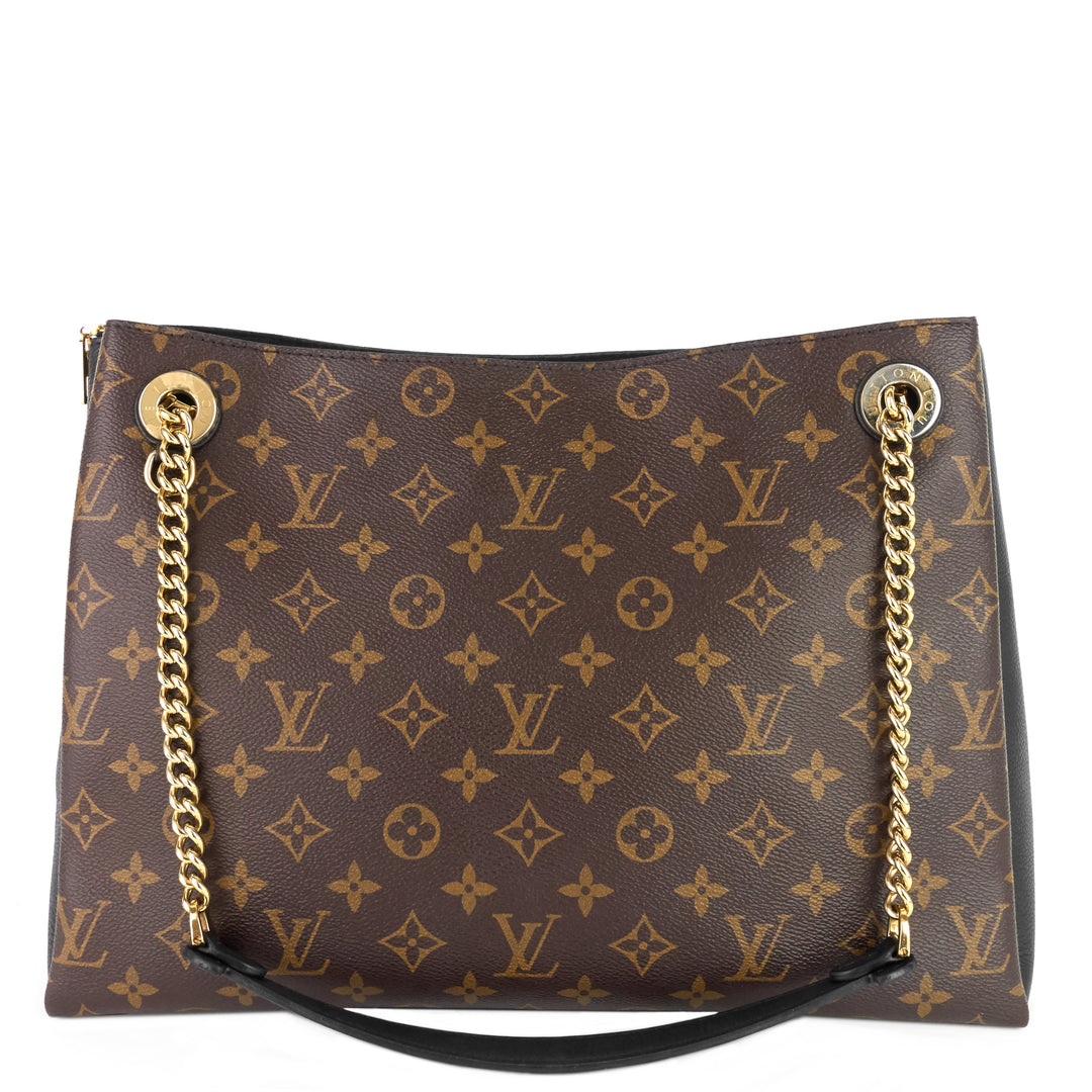 surène mm monogram canvas and calfskin leather tote bag