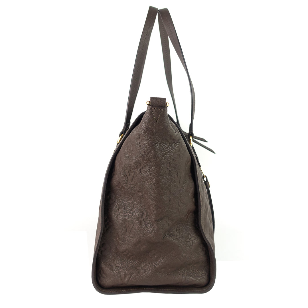 lumineuse empreinte leather bag