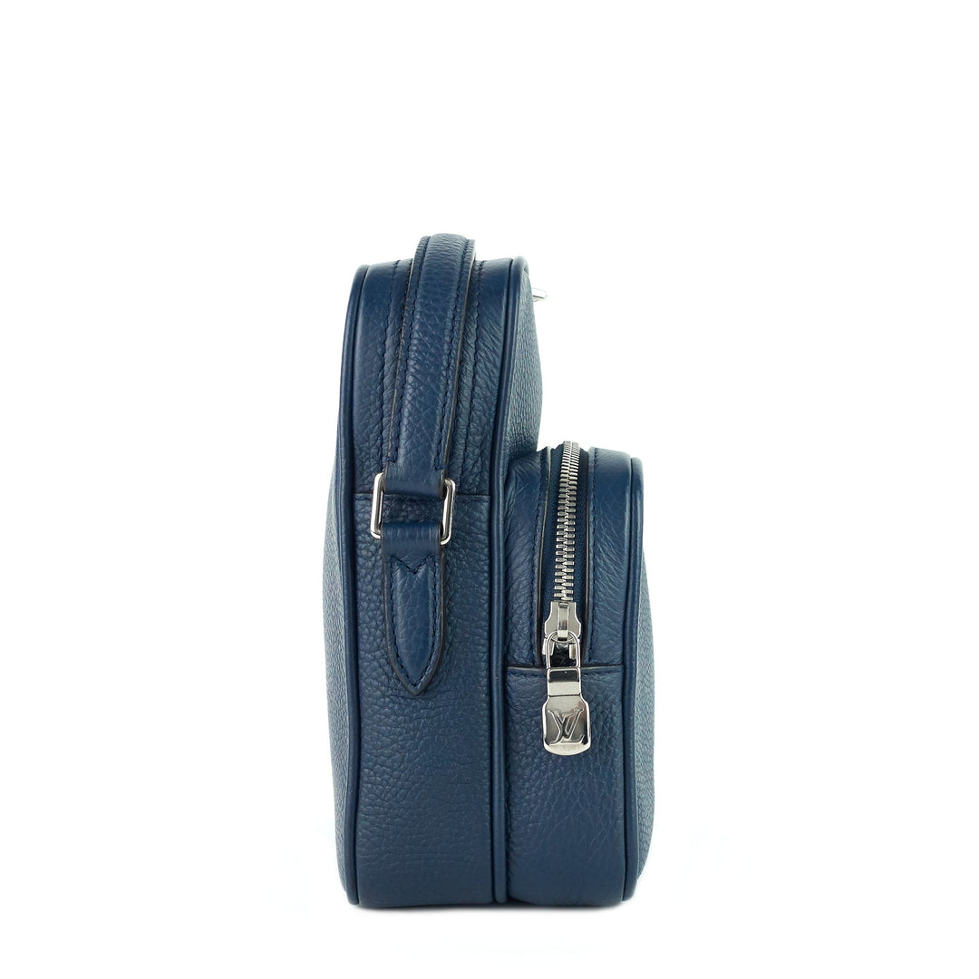 amazone blue taurillon leather crossbody bag