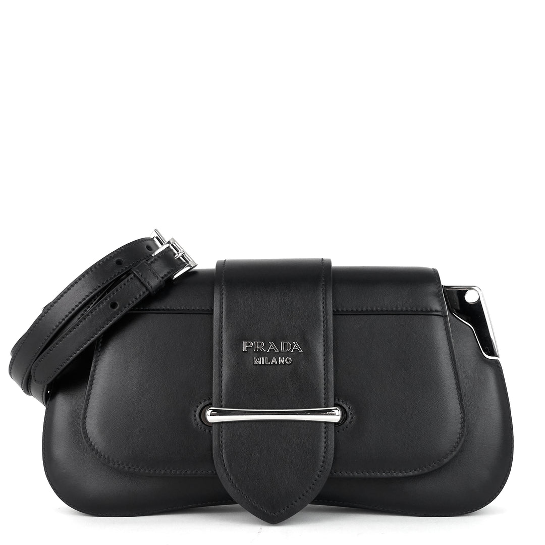 sidonie black leather shoulder bag