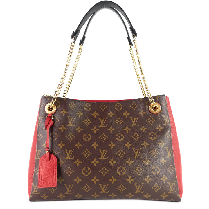 surène mm monogram canvas and calfskin leather tote bag