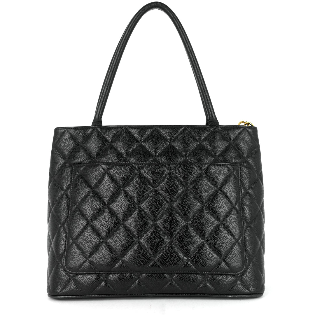 medallion caviar leather tote bag