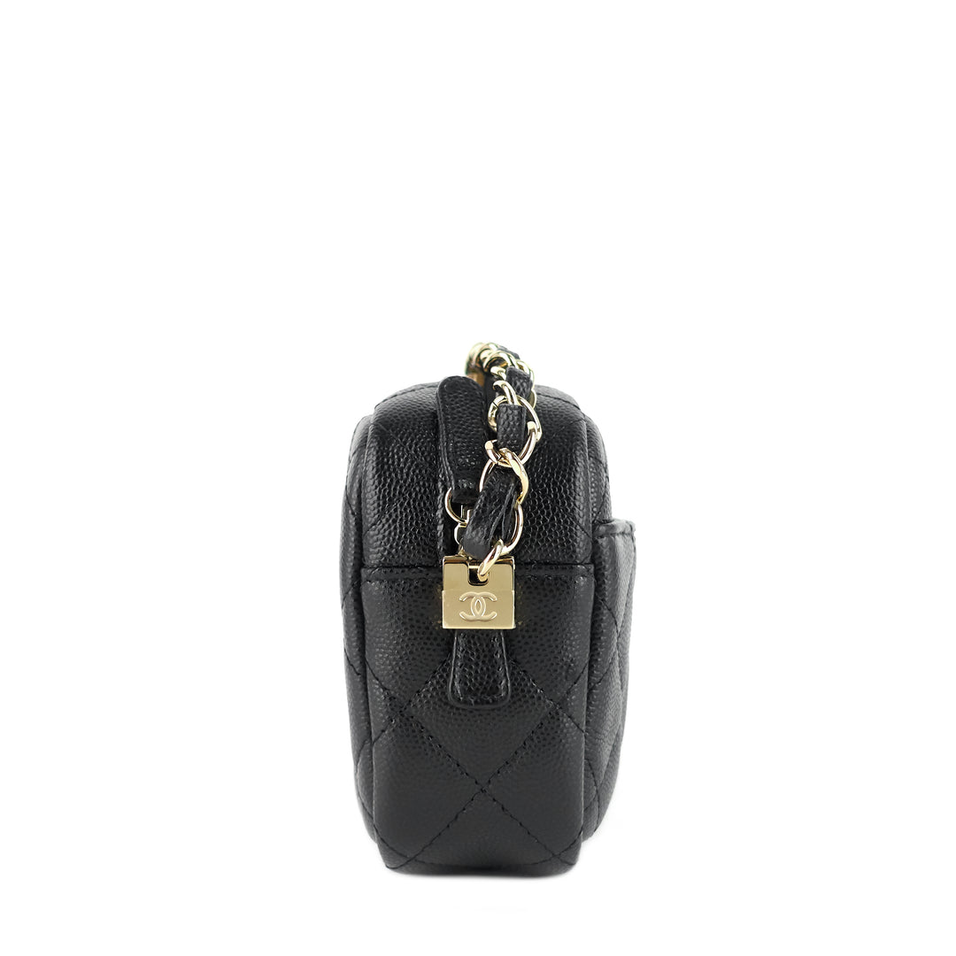camera case mini caviar leather bag