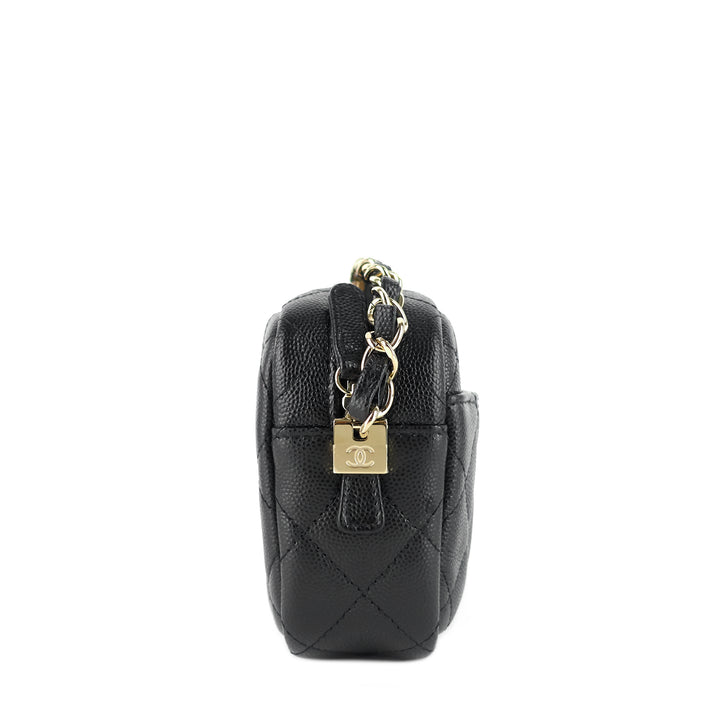 camera case mini caviar leather bag