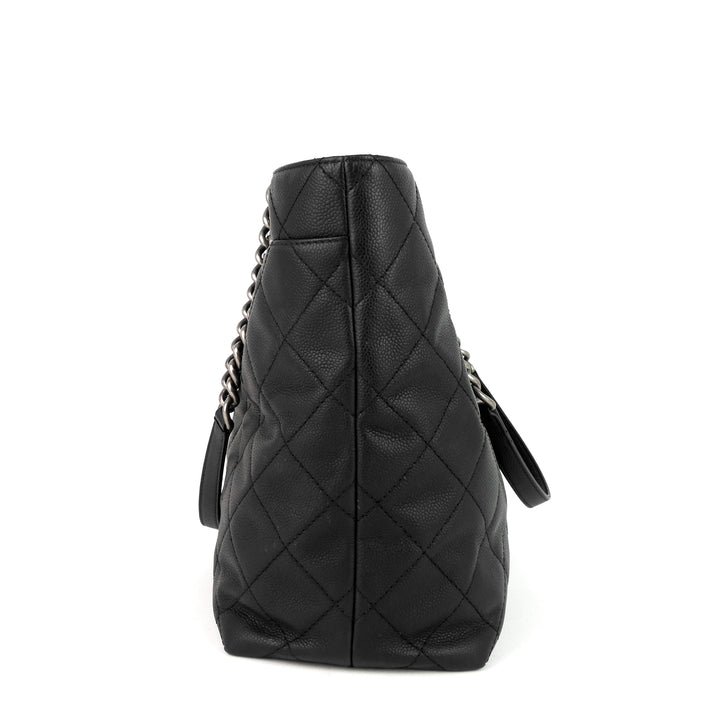 shopping in chains large calf leather bag