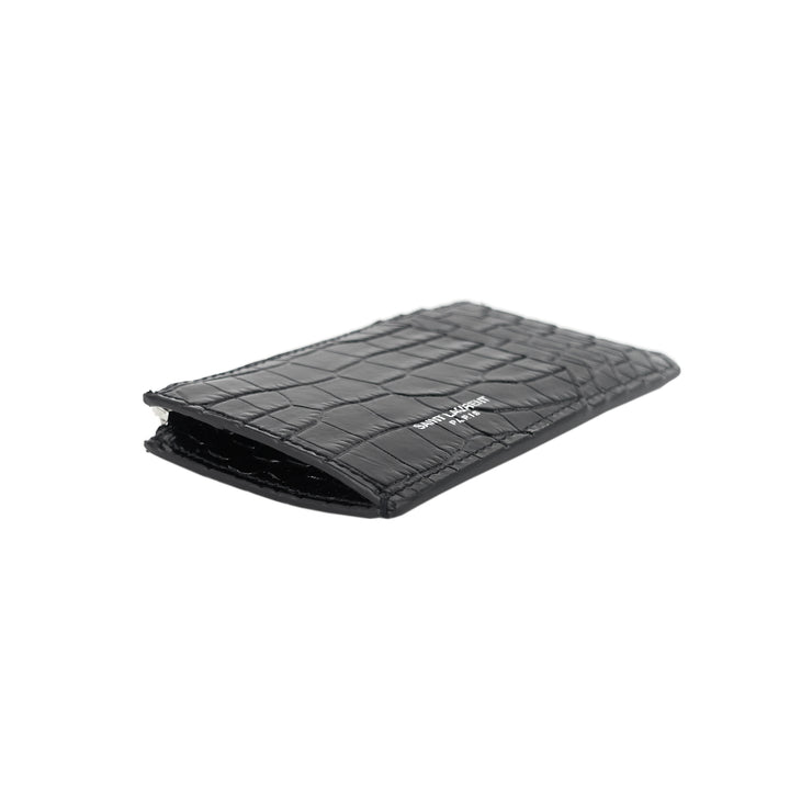 fragments crocodile-embossed leather zipped card holder