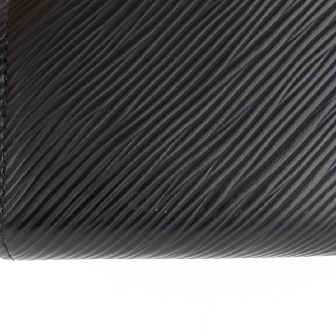 twist long black epi leather wallet
