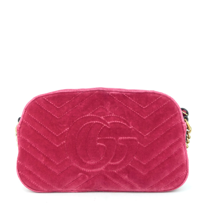 marmont 2.0 fuchsia velvet shoulder bag