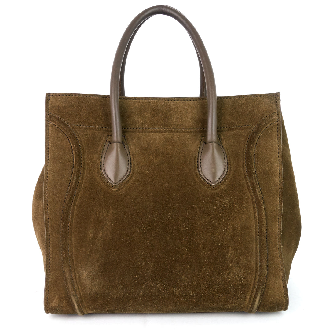 phantom medium khaki suede tote bag