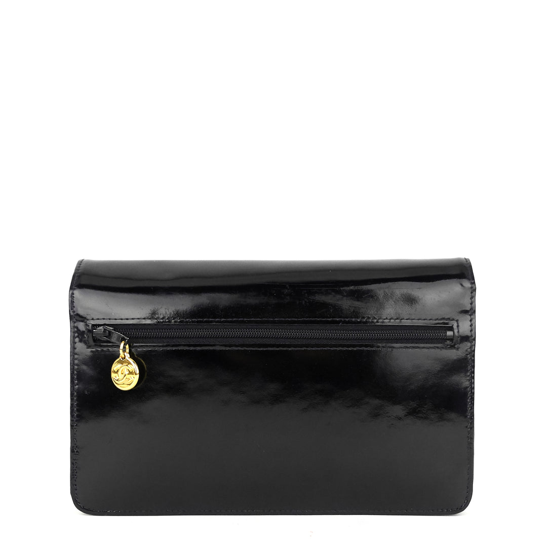 timeless wallet on chain woc vintage patent leather bag
