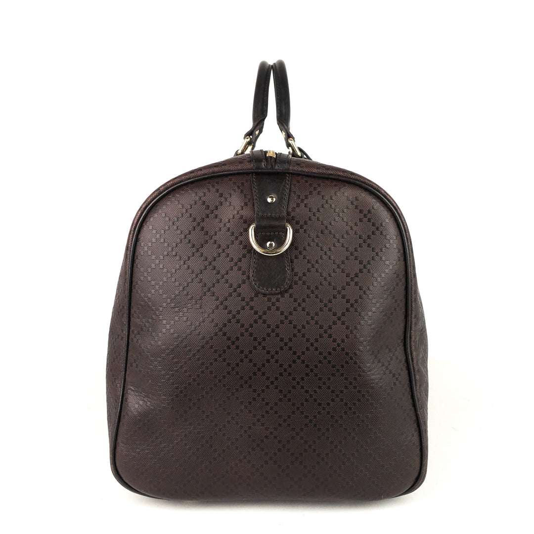 bright diamante leather carry-on duffle bag