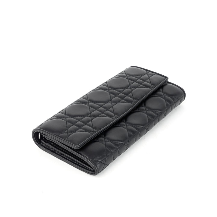 cannage leather wallet on chain