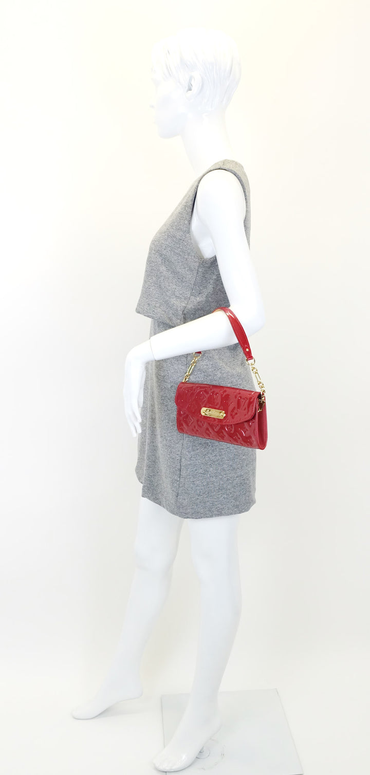 sunset boulevard monogram vernis leather shoulder bag