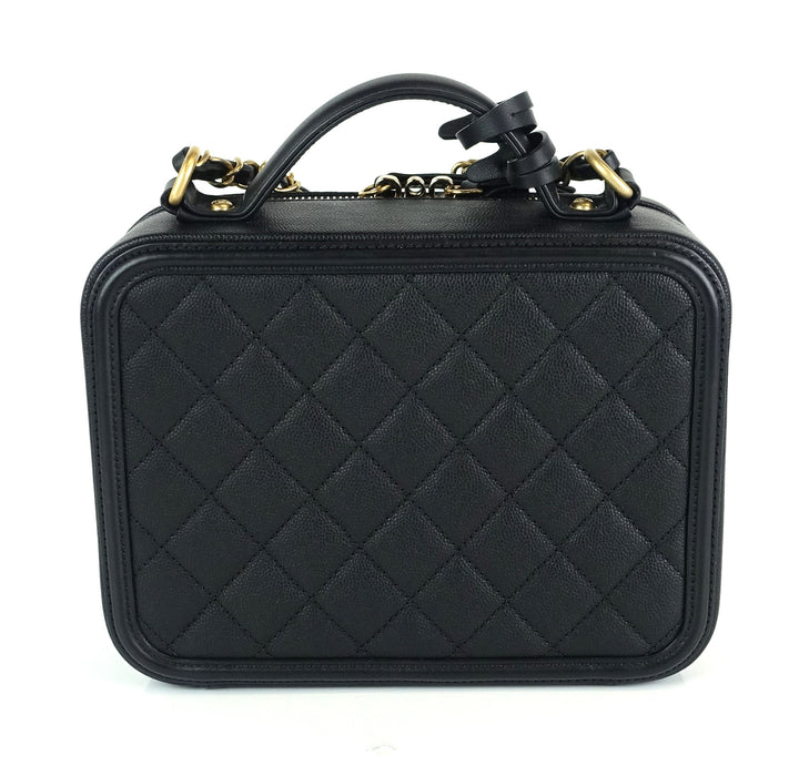 cc filigree quilted caviar leather medium vanity case