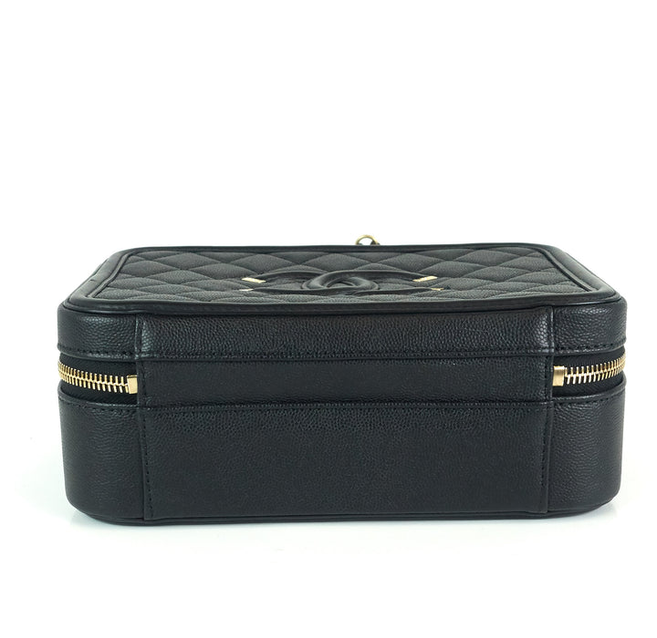 cc filigree quilted caviar leather medium vanity case