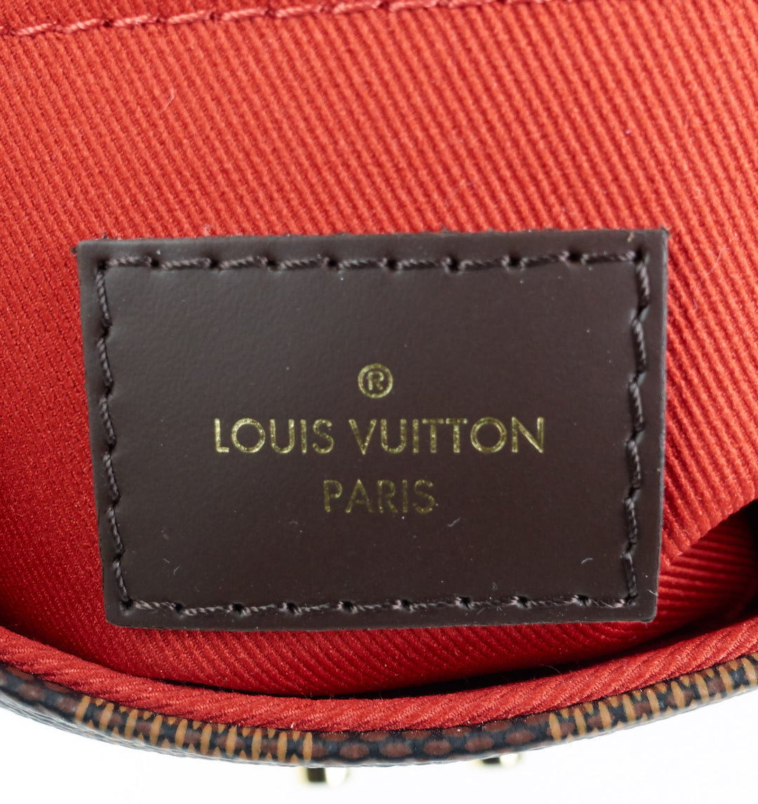 croisette damier ebene canvas handbag with strap