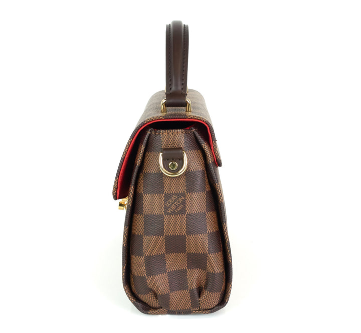 croisette damier ebene canvas handbag with strap