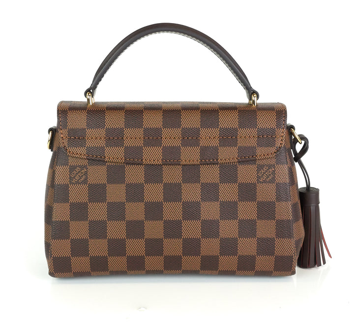 croisette damier ebene canvas handbag with strap