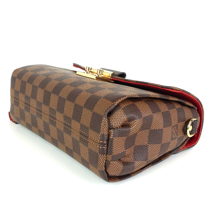 croisette damier ebene canvas handbag with strap