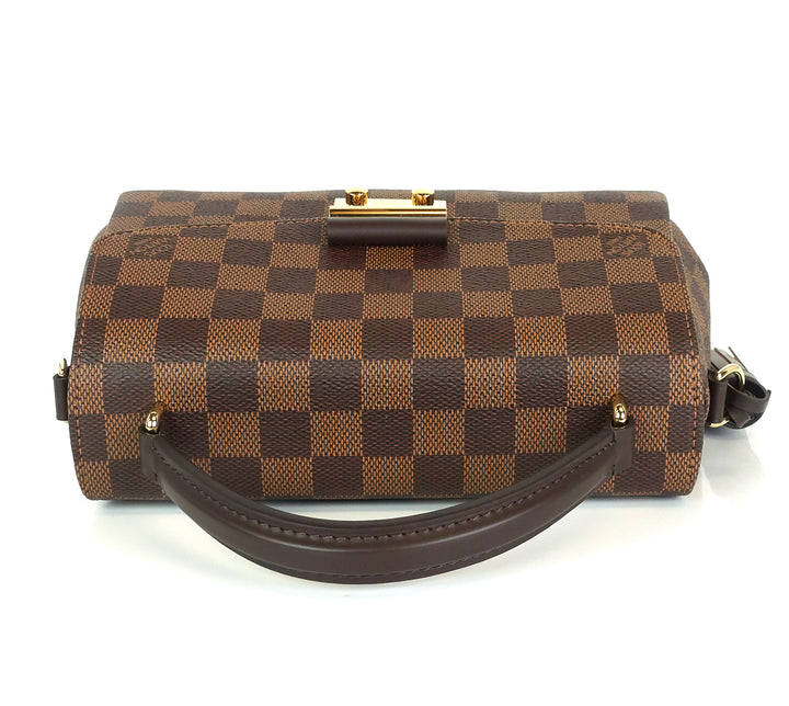 croisette damier ebene canvas handbag with strap