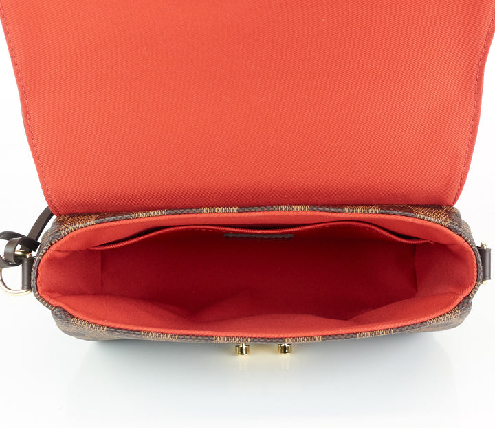 croisette damier ebene canvas handbag with strap